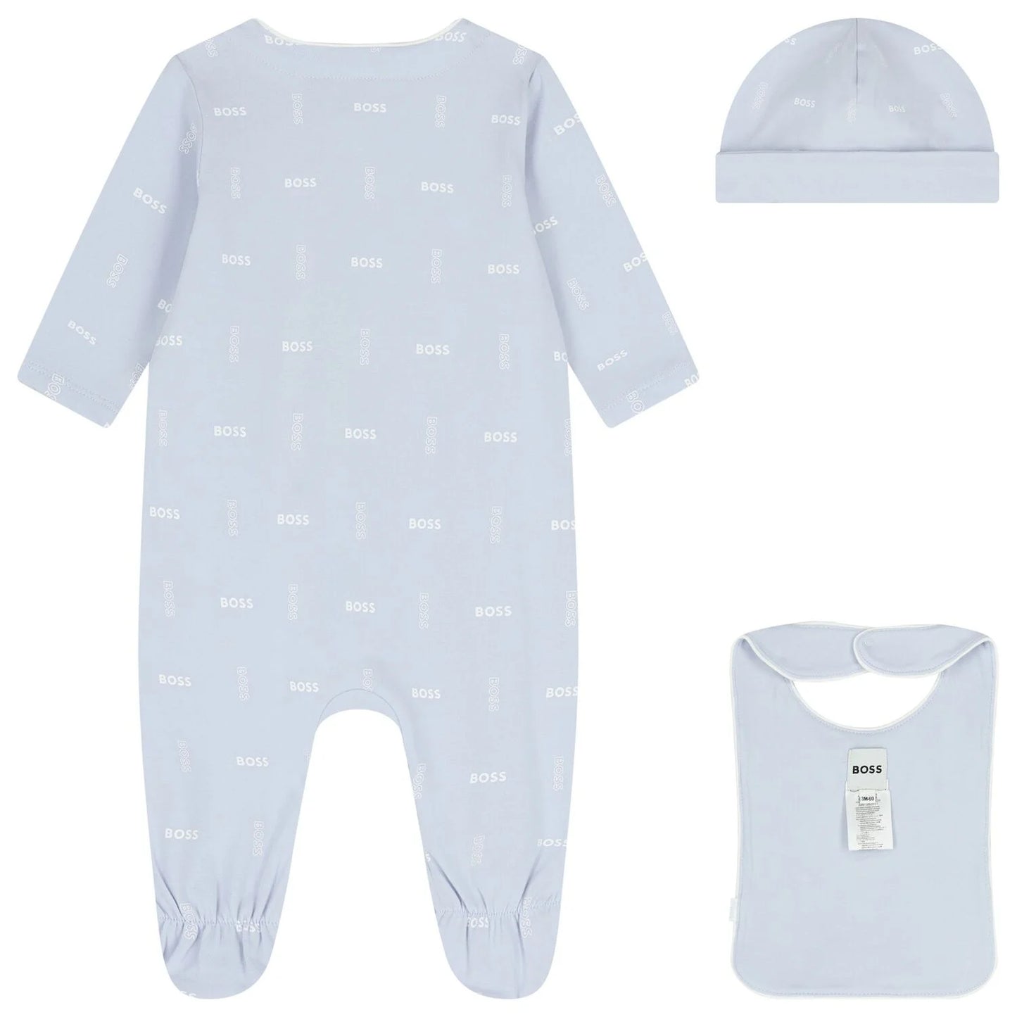 BOSS Baby Boys Baby Blue Logo Babygrow Gift Set