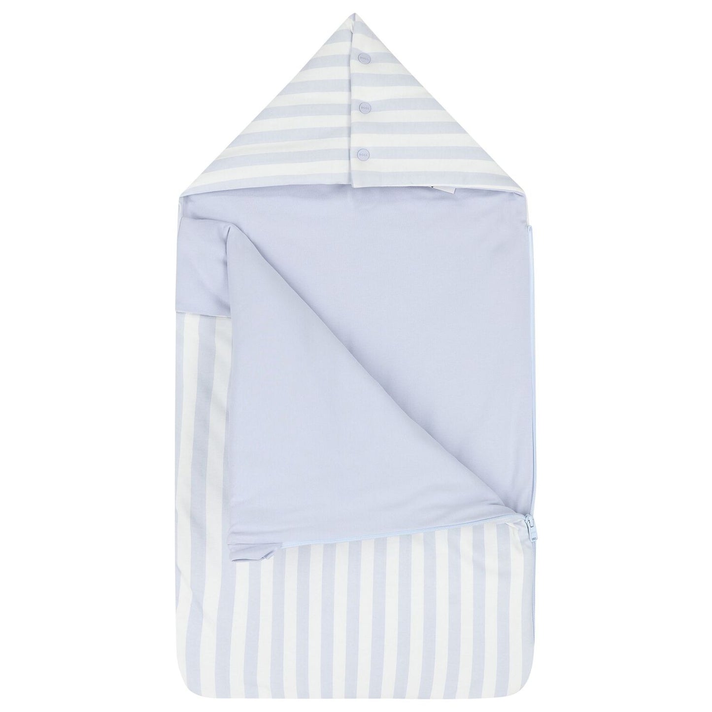 BOSS Baby Boys White & Baby Blue Striped Logo Nest