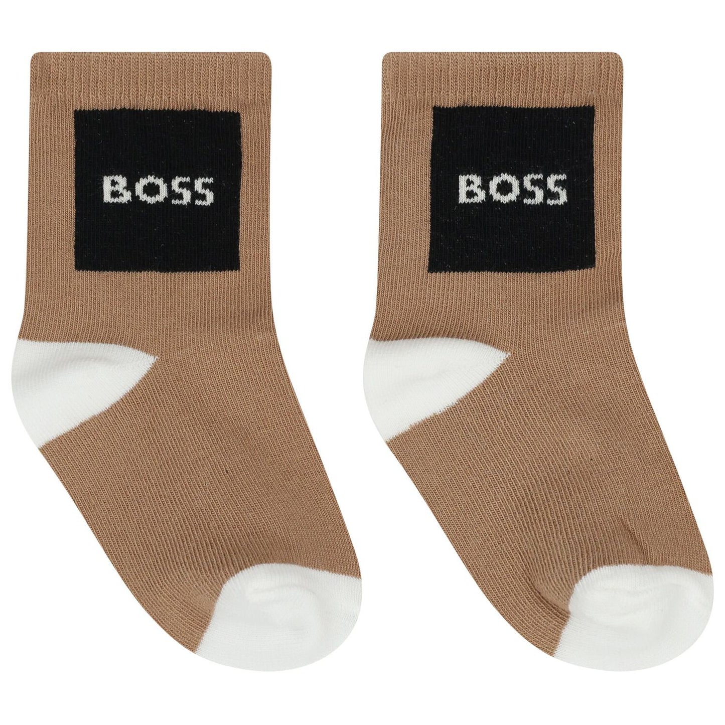 BOSS Baby Boys White, Black & Beige Logo Socks ( 3-Pack )