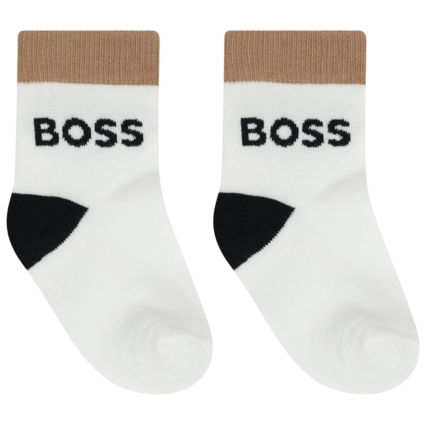 BOSS Baby Boys White, Black & Beige Logo Socks ( 3-Pack )