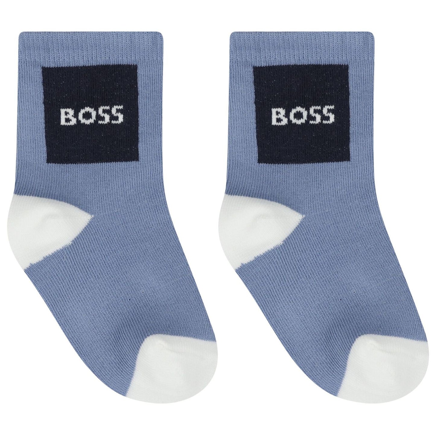 BOSS Baby Boys White & Blue Logo Socks ( 3-Pack )