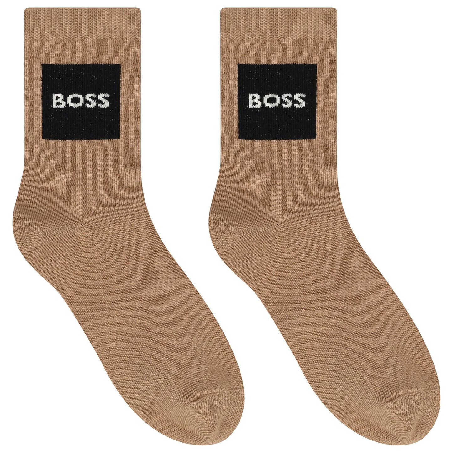 BOSS Boys Grey, White & Beige Logo Socks ( 3-Pack )