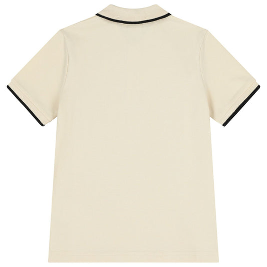 BOSS Boys Mini Me Ivory Logo Polo Shirt