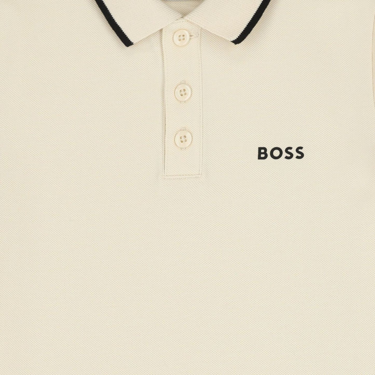 BOSS Boys Mini Me Ivory Logo Polo Shirt