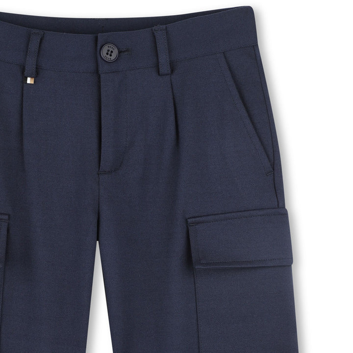 BOSS Boys Navy Blue Shorts