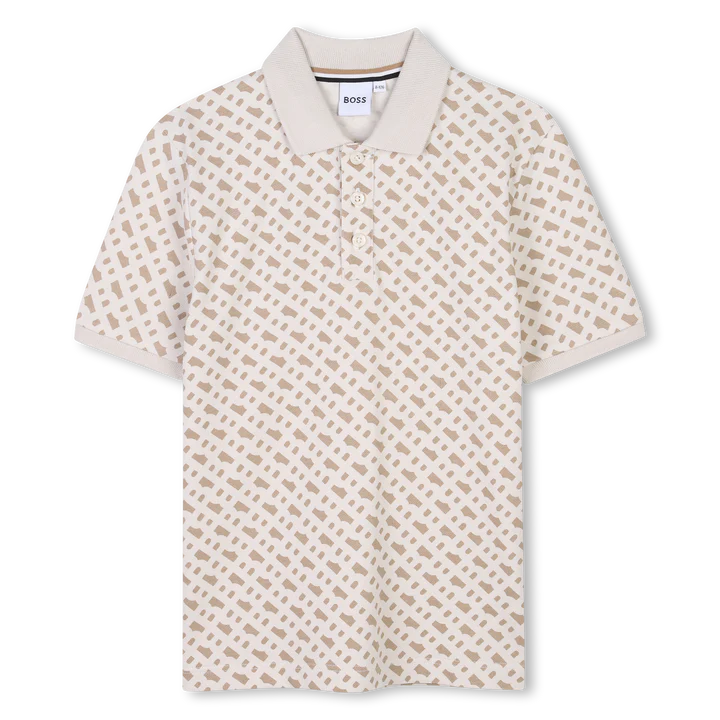 BOSS Boys Beige Logo Polo Shirt