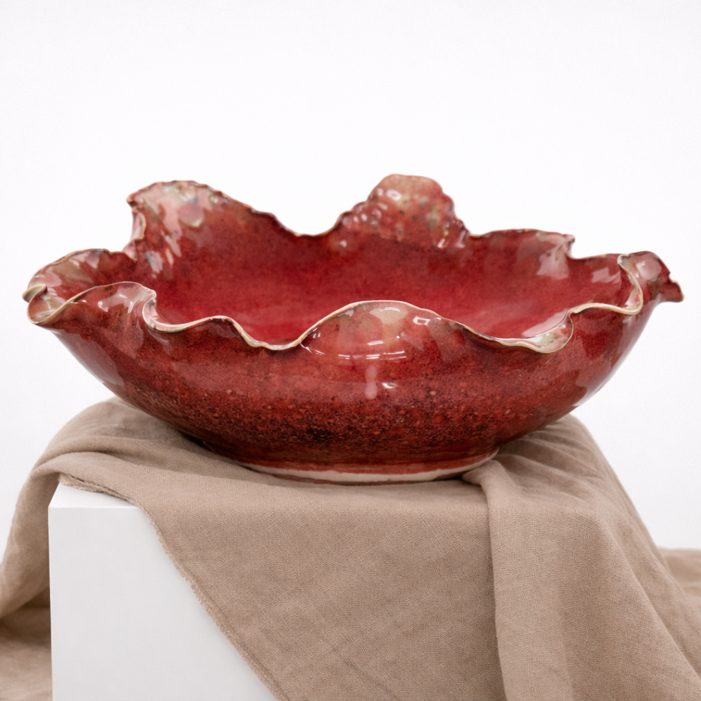 Ceramic Serving tray - Maroon