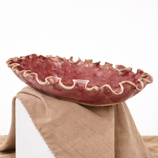 Ceramic Serving tray - Maroon