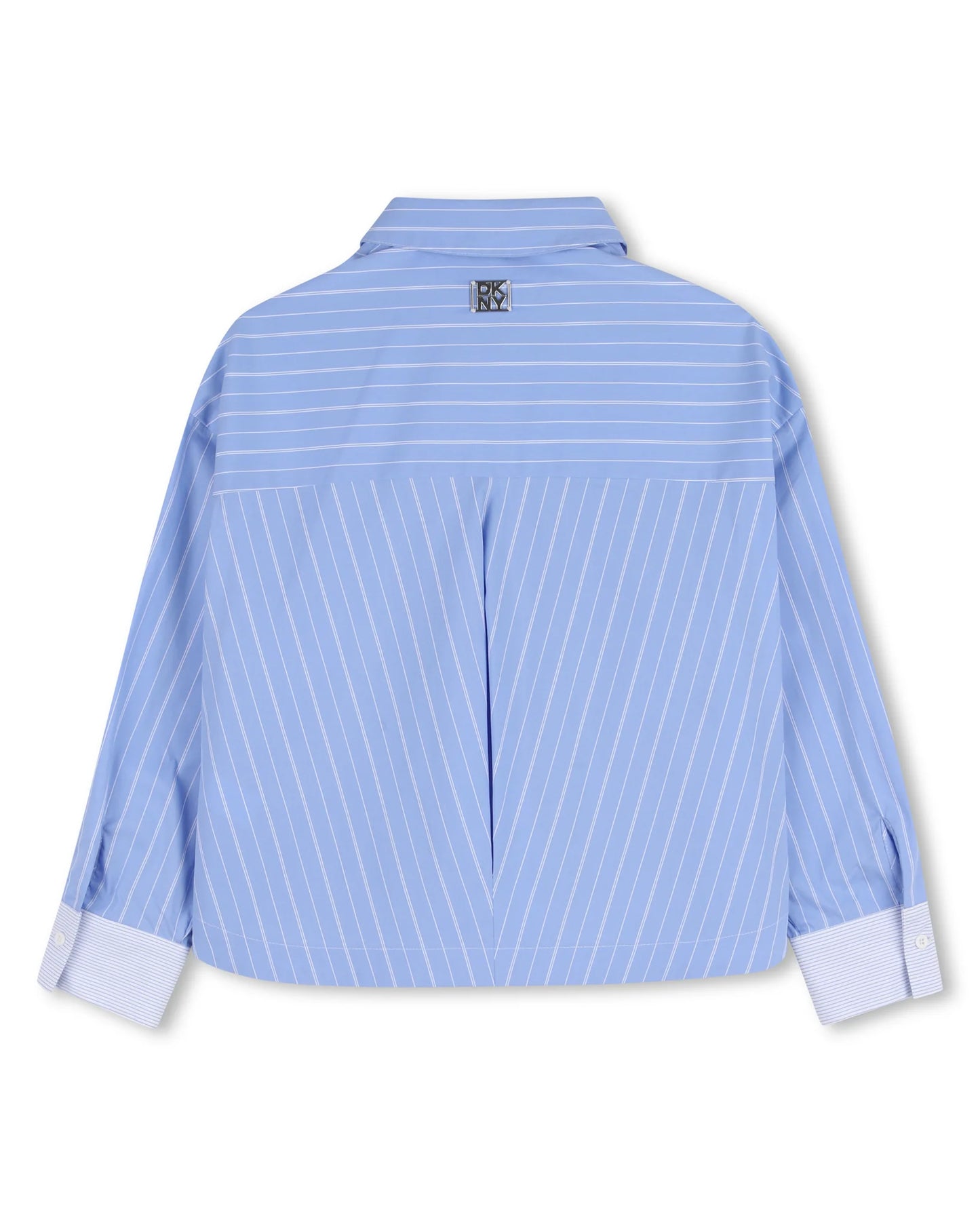DKNY Girls Blue Striped Pocket Shirt