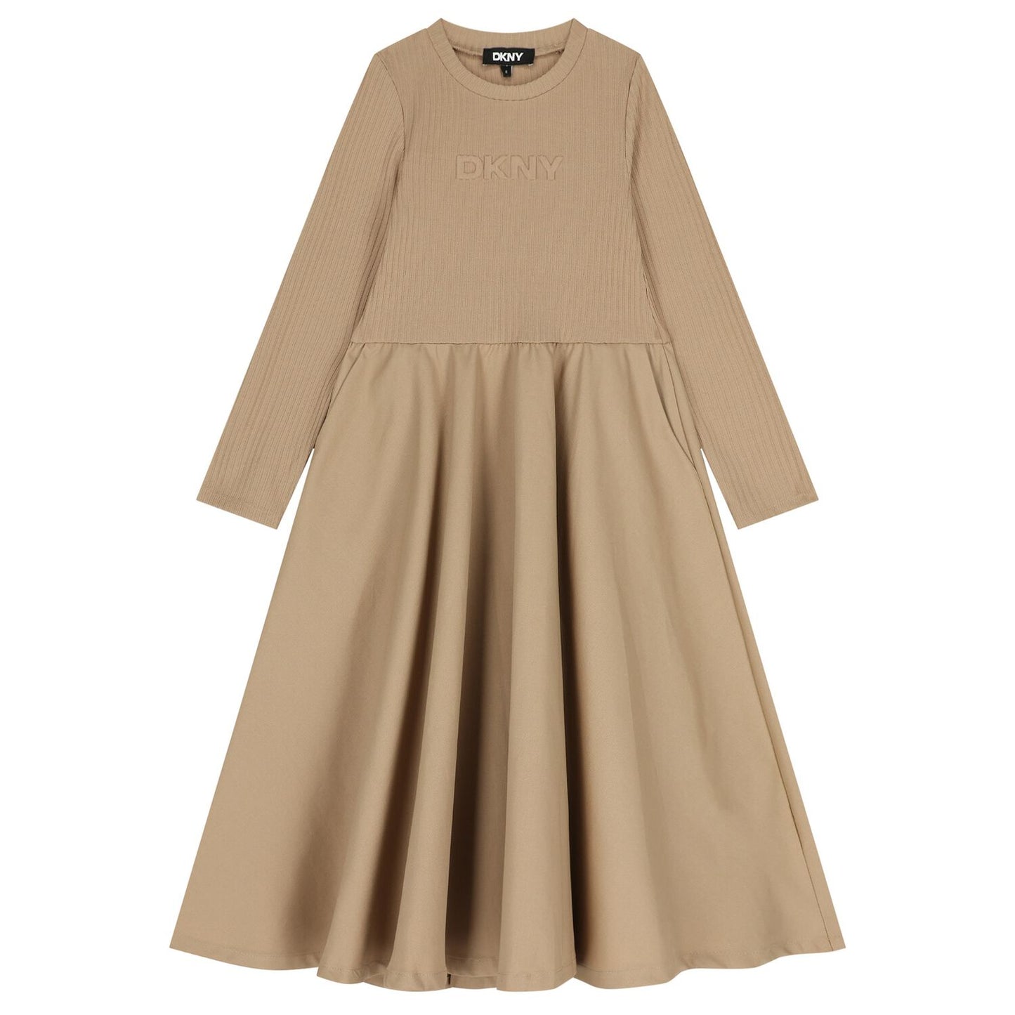 DKNY D62391/258 Girls Beige Logo Dress