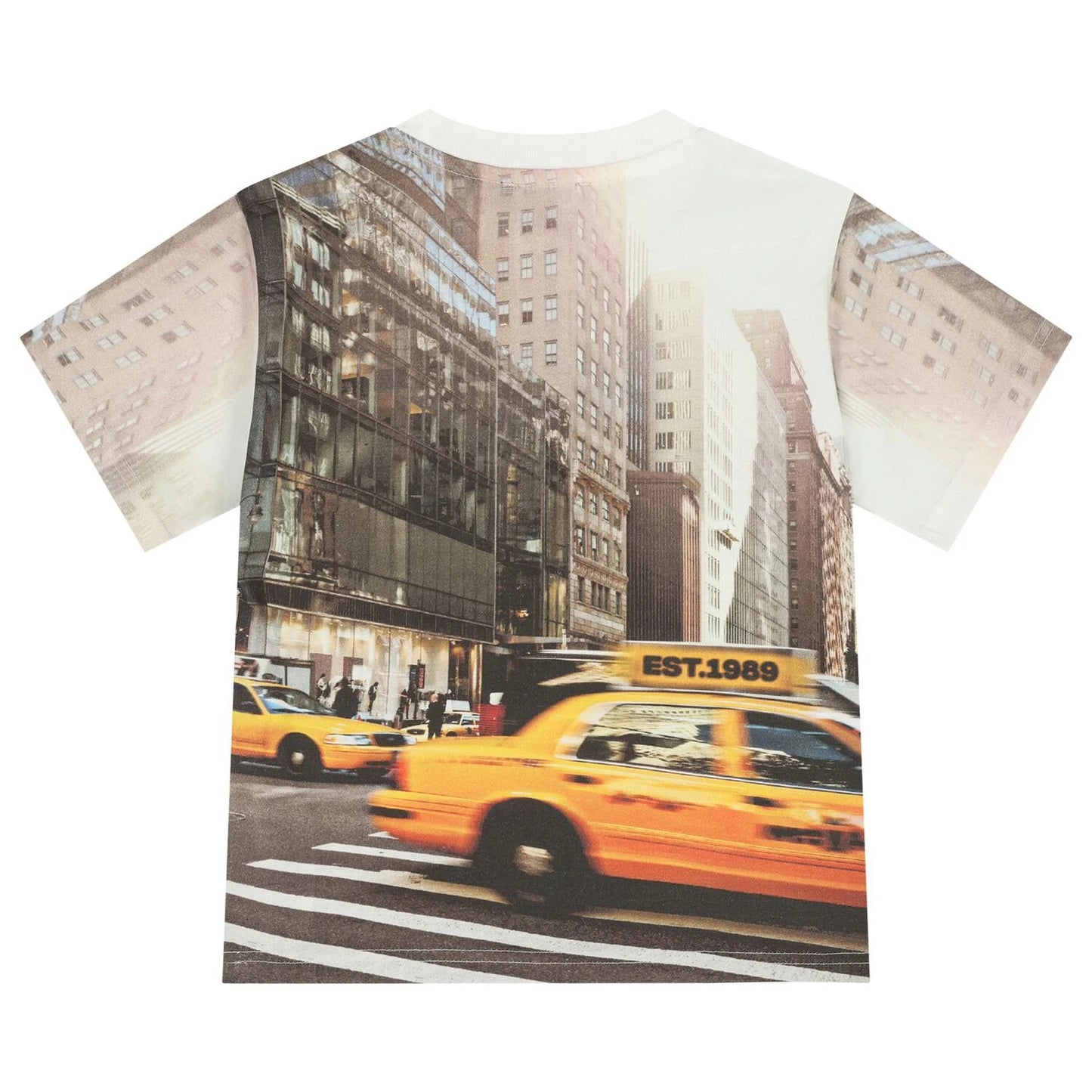 DKNY D62442/10P Boys Beige & Yellow Logo T-Shirt