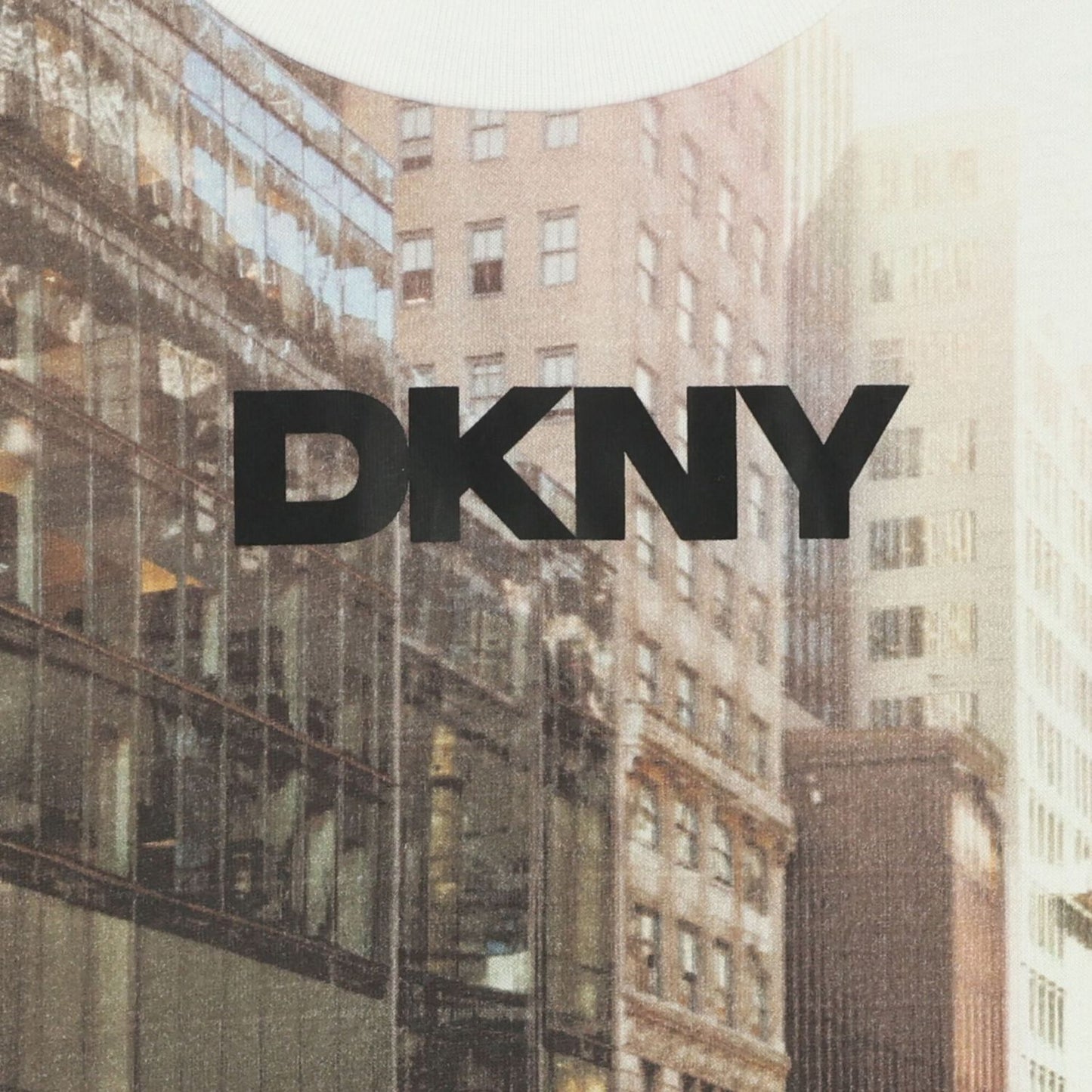 DKNY D62442/10P Boys Beige & Yellow Logo T-Shirt