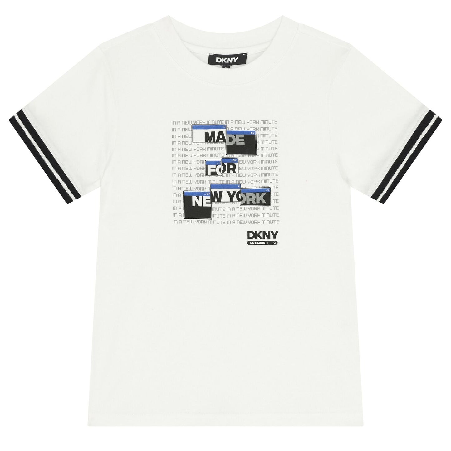 DKNY D62460/10P Boys White Logo T-Shirt
