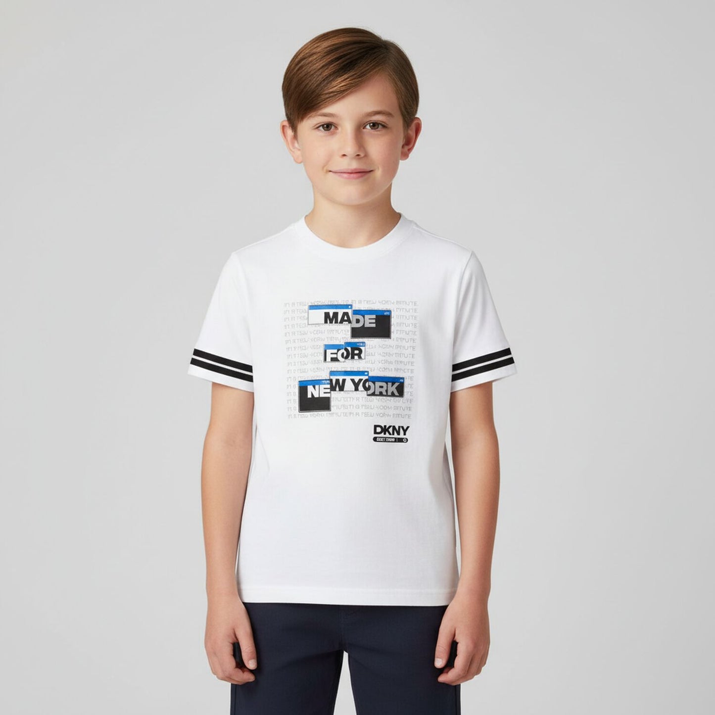 DKNY D62460/10P Boys White Logo T-Shirt