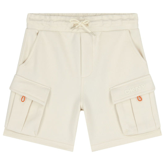 DKNY Boys Ivory Logo Shorts