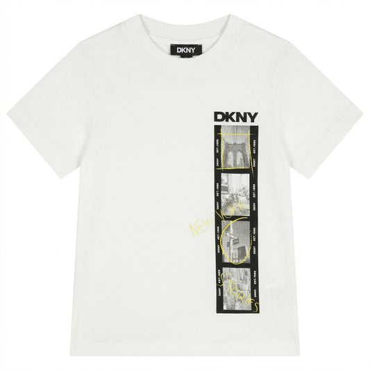DKNY Boys White Logo T-Shirt
