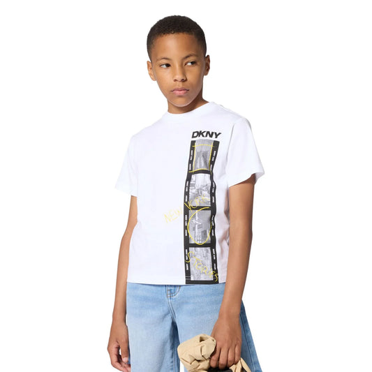 DKNY Boys White Logo T-Shirt