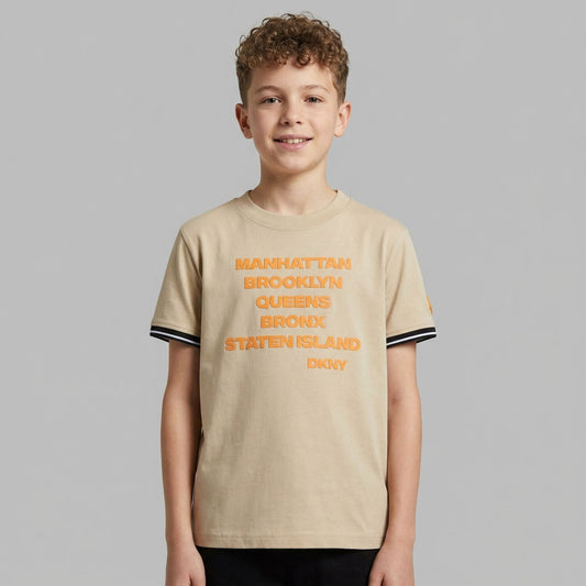 DKNY Boys Beige Logo T-Shirt