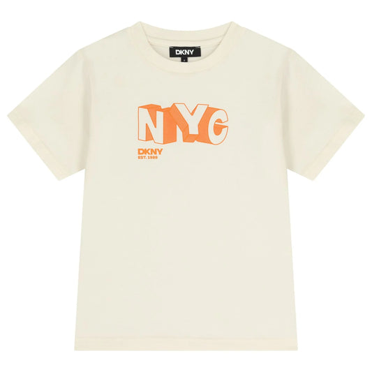DKNY Boys Ivory Logo T-Shirt