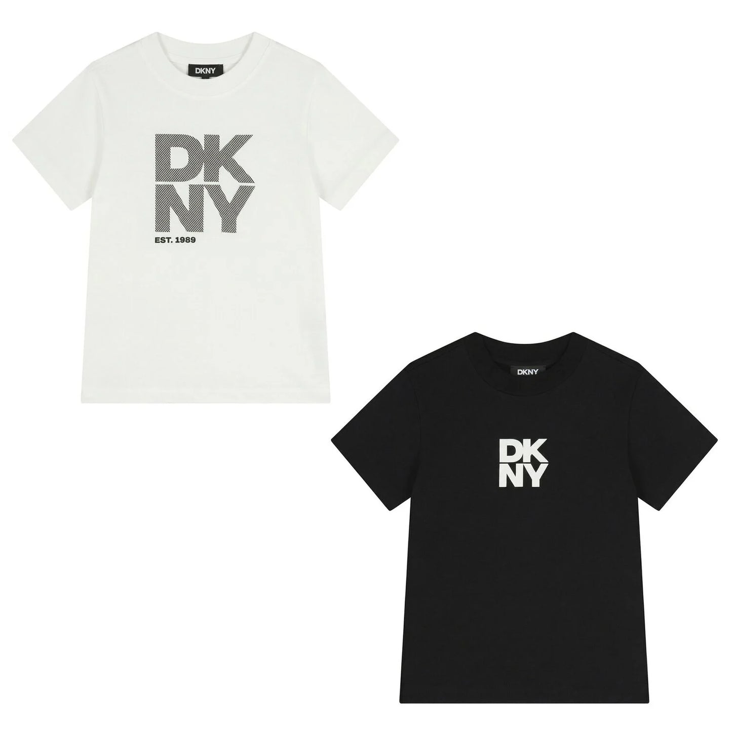 DKNY Boys Black & White Logo T-Shirts ( 2-Pack )