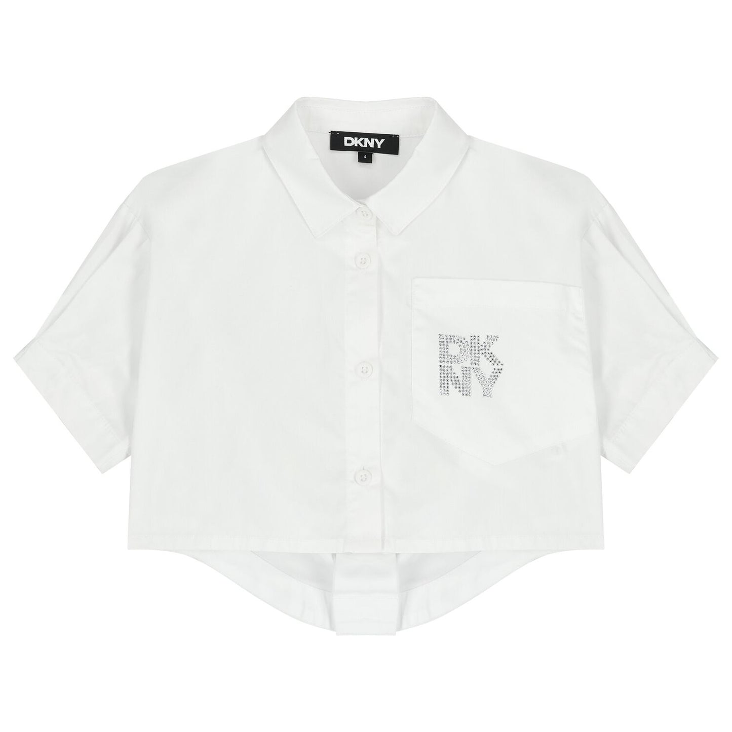 DKNY Girls Mini Me White Diamante Logo Shirt