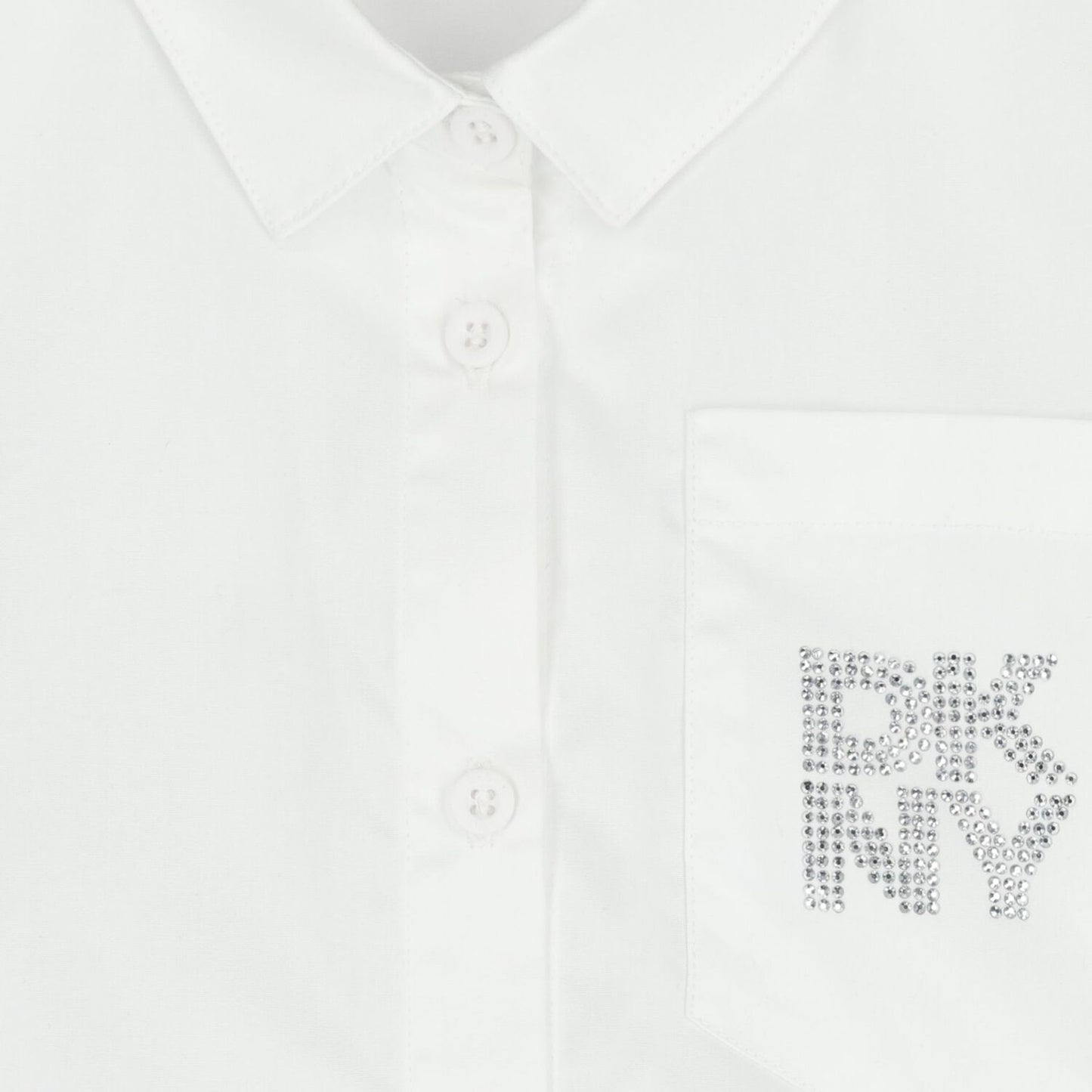 DKNY Girls Mini Me White Diamante Logo Shirt