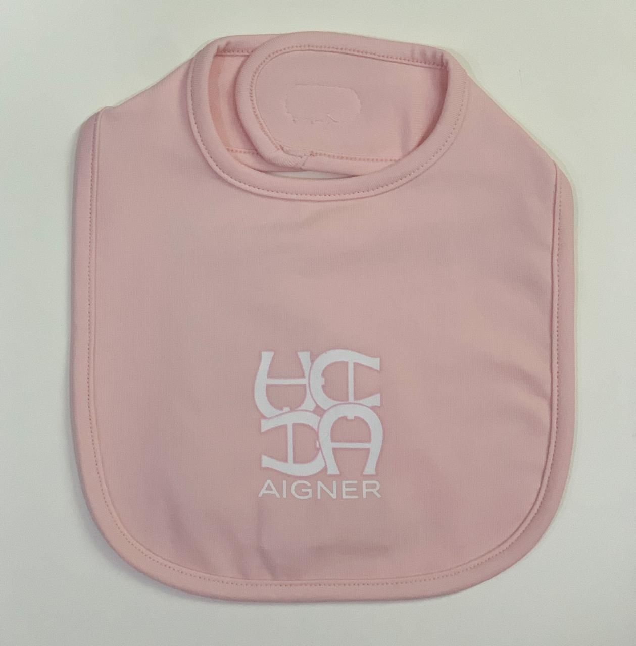 AIGNER Baby Girls Pink Logo Bib