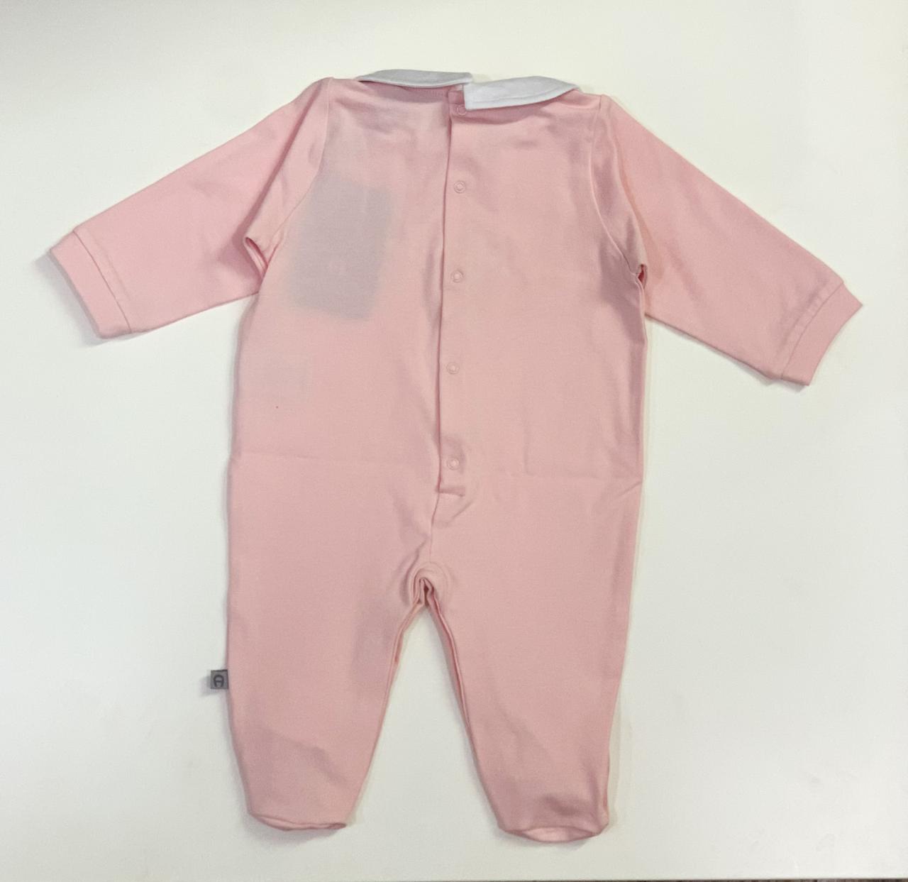AIGNER Baby Girls Pink Logo Babygrow