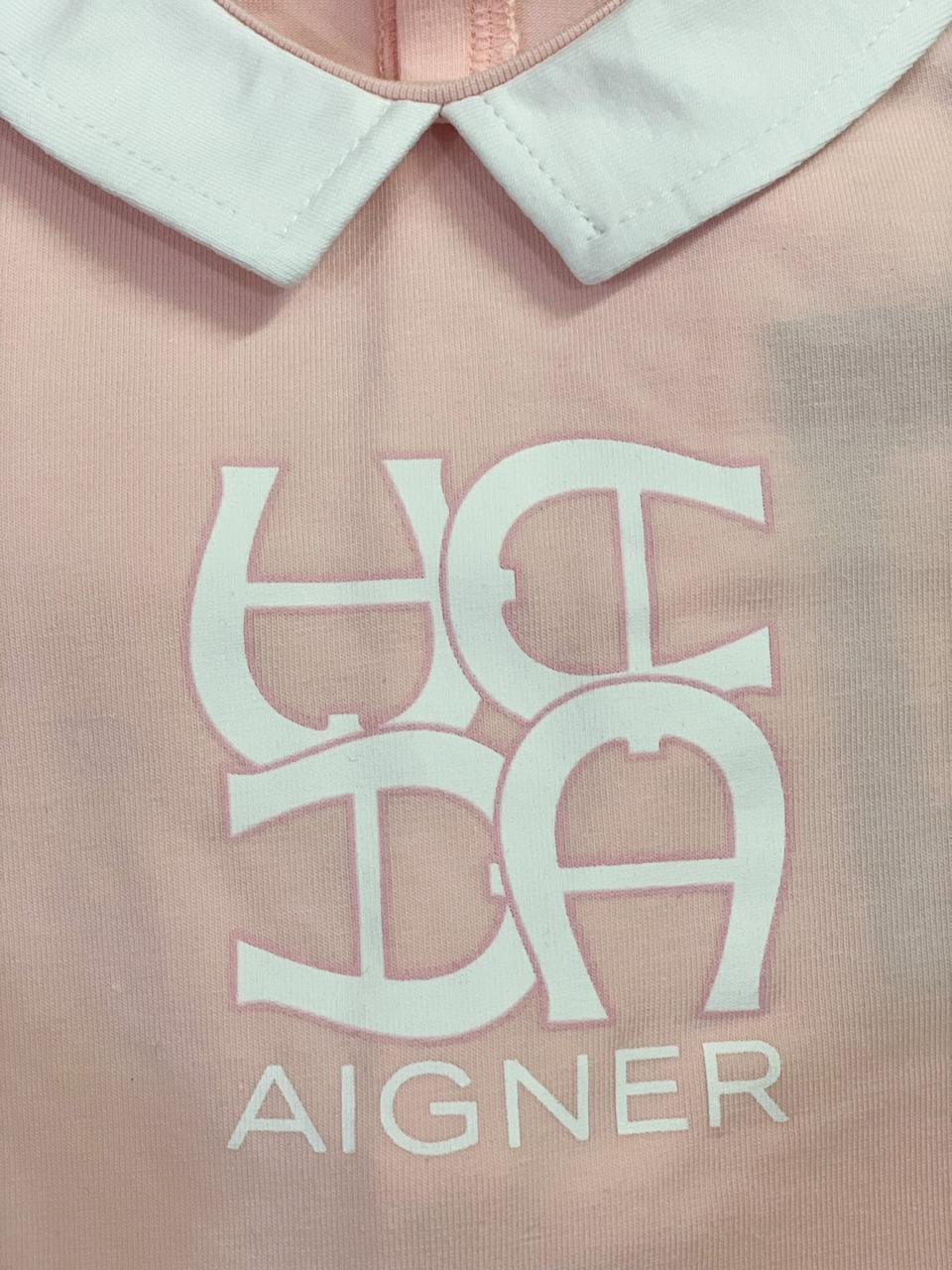 AIGNER Baby Girls Pink Logo Babygrow