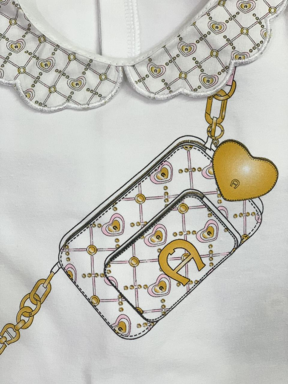 AIGNER Baby Girls White Logo Babygrow