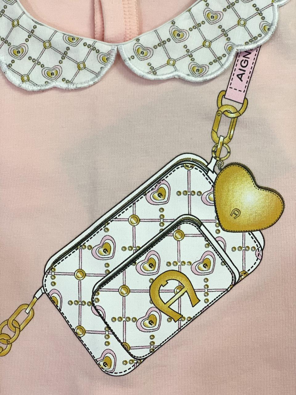 AIGNER Baby Girls Pink Logo Babygrow