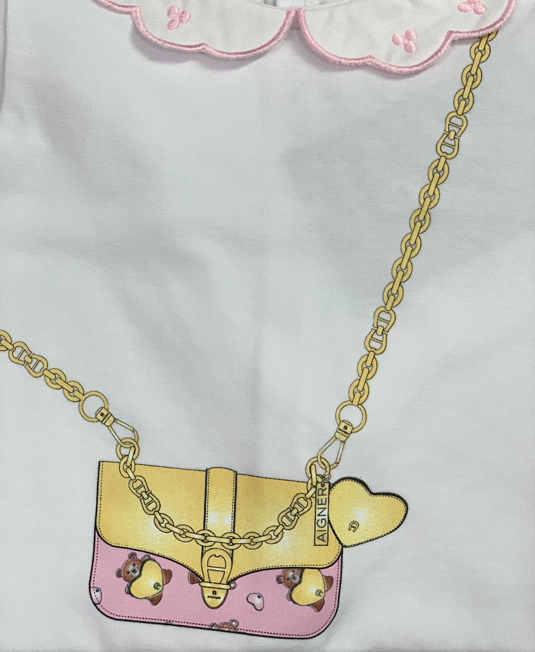 AIGNER Baby Girls White Logo Babygrow