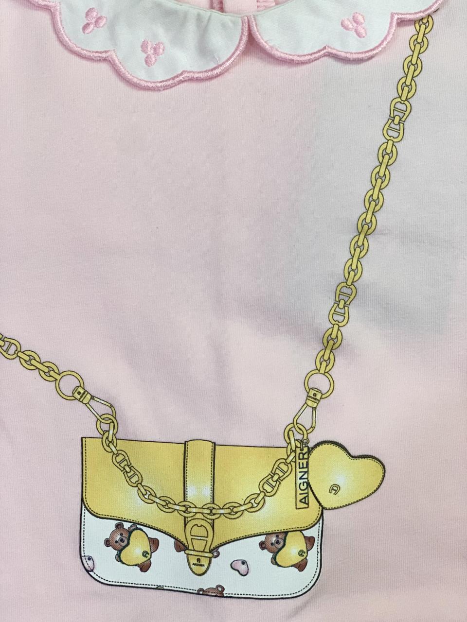 AIGNER Baby Girls Pink Logo Babygrow