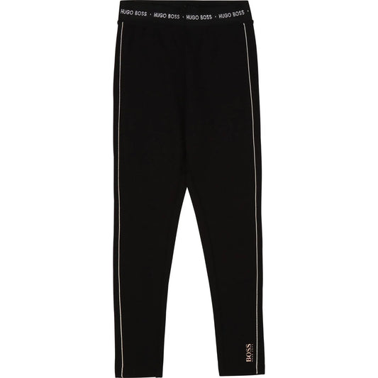 BOSS Girls Black Logo Leggings