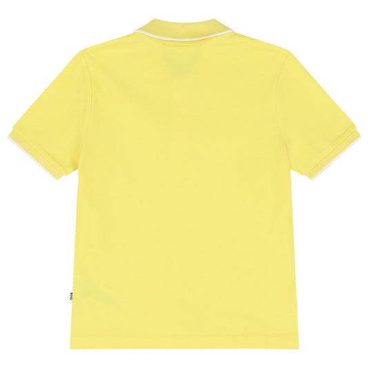 BOSS Boys Yellow Logo Polo Shirt