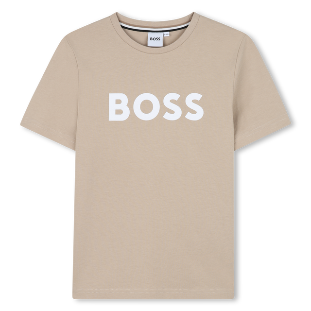 BOSS Boys Beige Logo T-Shirt