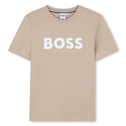 BOSS Boys Beige Logo T-Shirt