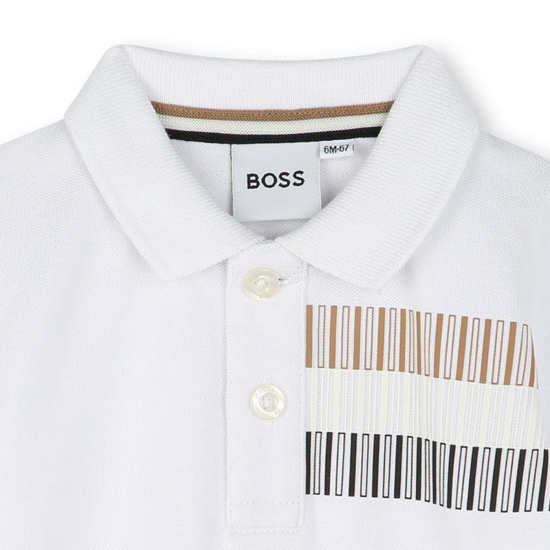 BOSS Younger Boys White Logo Polo T-Shirt