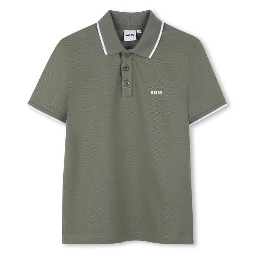 BOSS J52329/724 Boys Pine Logo Polo Shirt