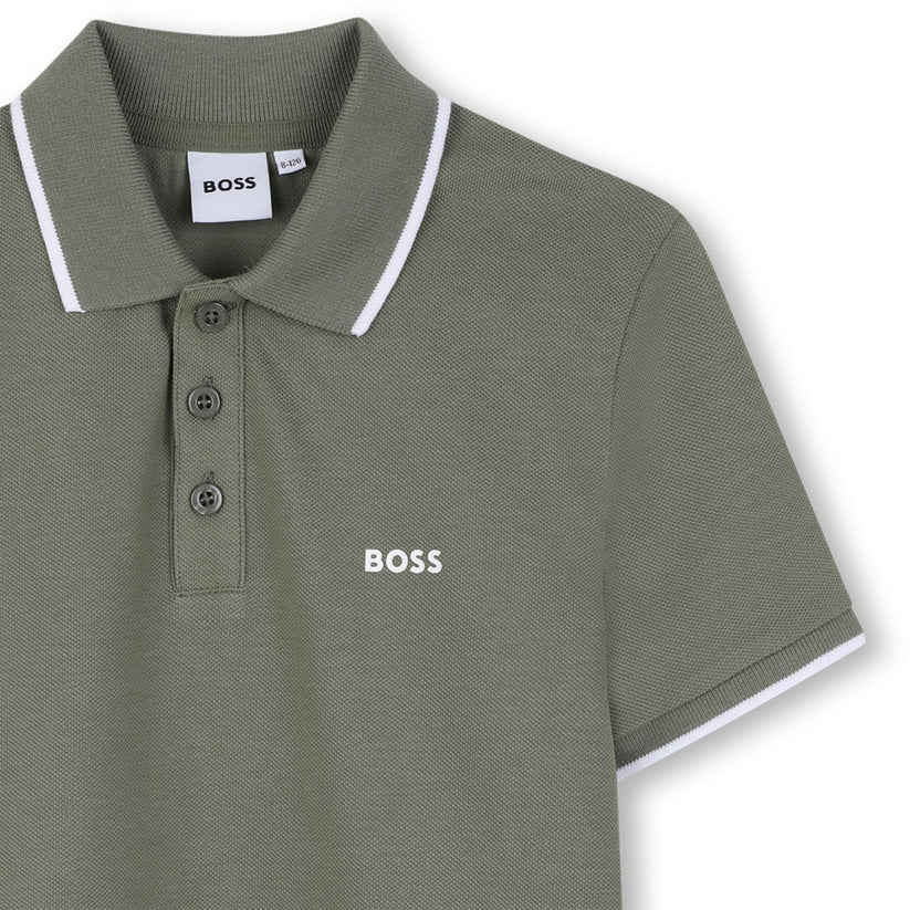 BOSS J52329/724 Boys Pine Logo Polo Shirt