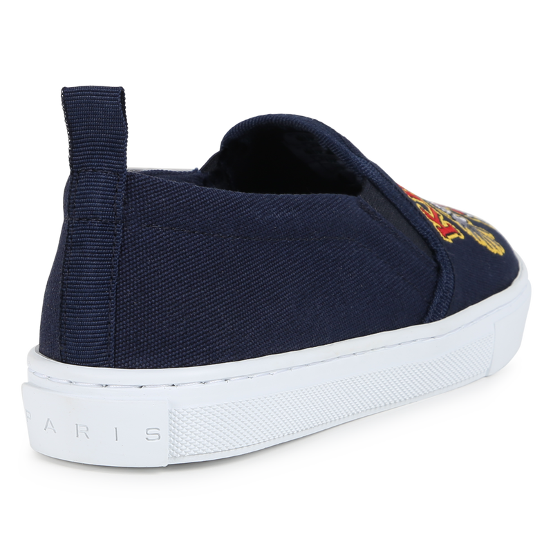 KENZO KIDS Unisex Embroidered Tiger Slip-On Blue Sneakers
