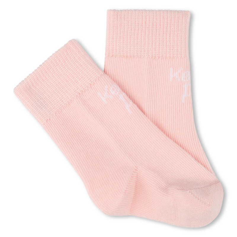 KENZO KIDS Girls 2 pairs of Pink Logo Socks