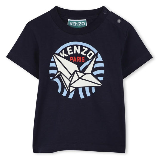 KENZO KIDS Boys Navy Blue Logo T-Shirt