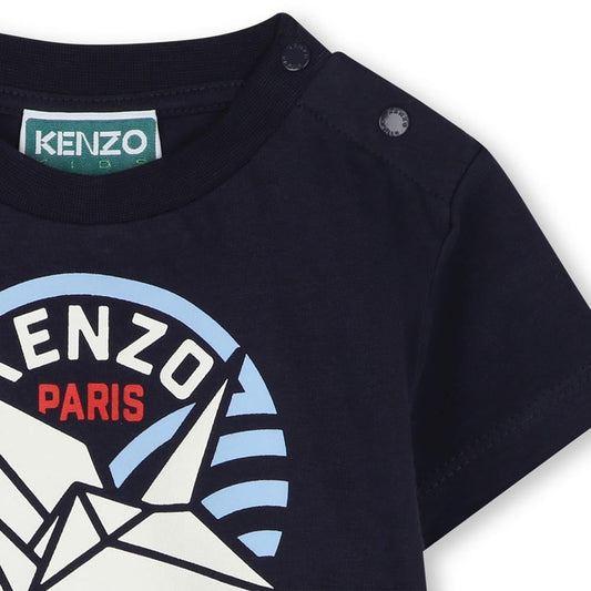 KENZO KIDS Boys Navy Blue Logo T-Shirt