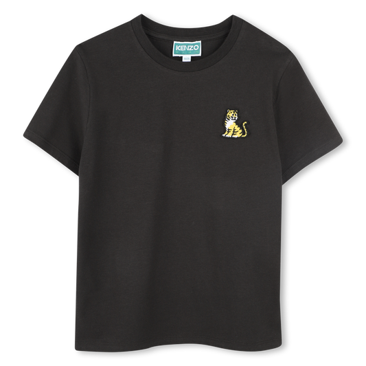 KENZO KIDS Unisex Black Bird Logo T-Shirts