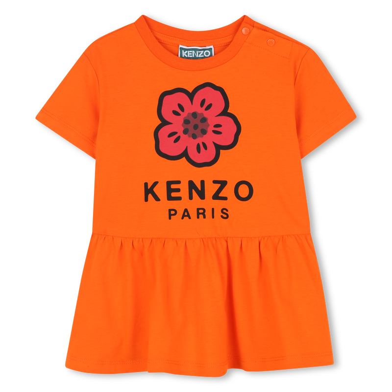 KENZO K61270/42F KIDS Baby Girls Pink Logo Short Sleeve Dress