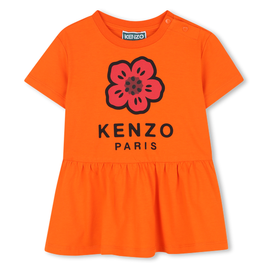 KENZO K61270/42F KIDS Baby Girls Pink Logo Short Sleeve Dress