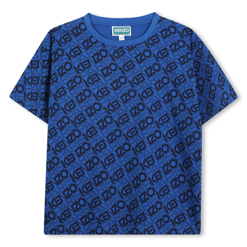 KENZO K61453/871 KIDS Boys Blue Printed Logo T-Shirt