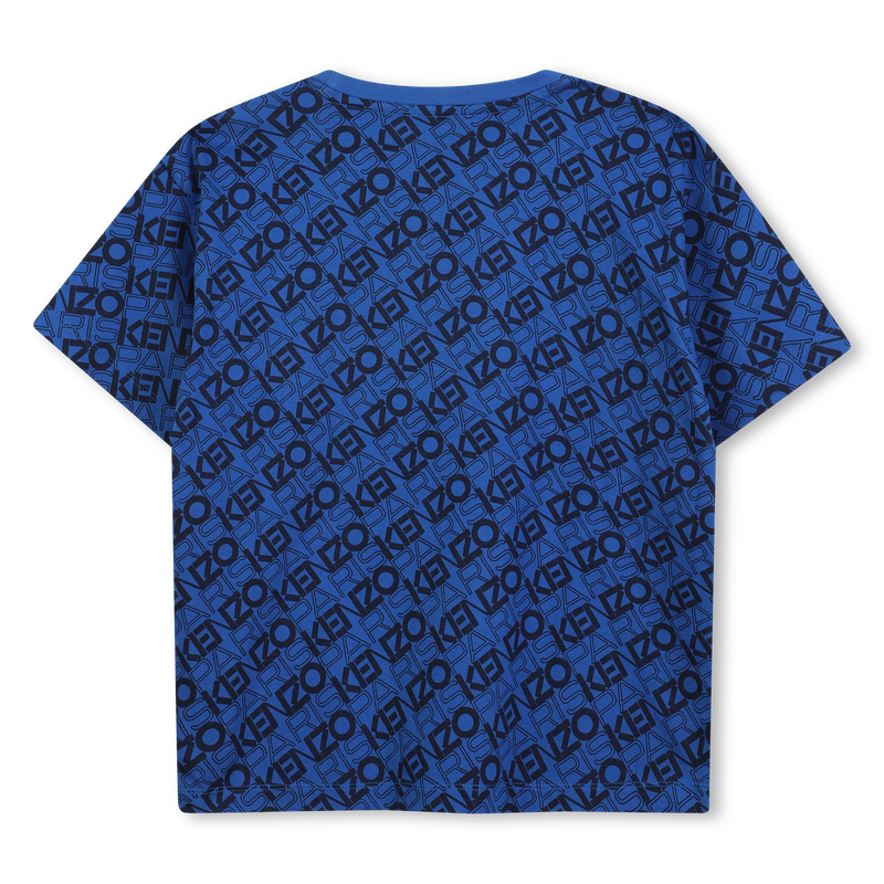 KENZO K61453/871 KIDS Boys Blue Printed Logo T-Shirt