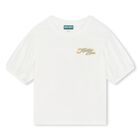 KENZO KIDS Girls Ivory Tiger Logo T-Shirt